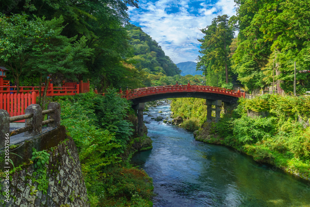 Shinkyo Bridge across the Daiya River, in Nikko