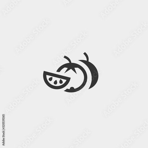 tomato icon vector illustration and symbol foir website and graphic design photo