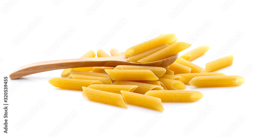 heap of pasta on white background heap of pasta on white background