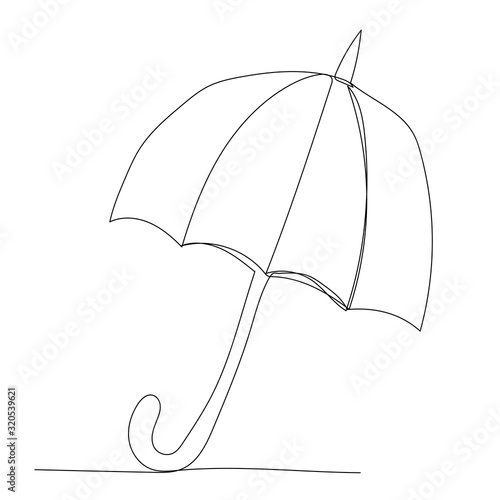sketch umbrella on a white background continuous line