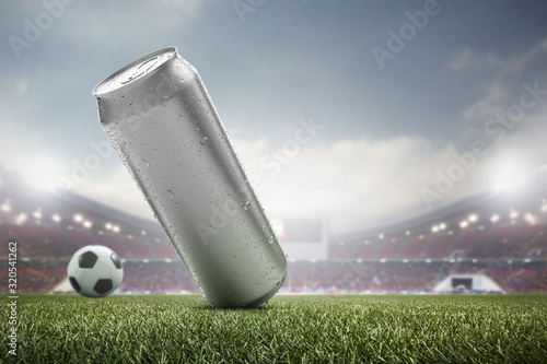 photo of beverage canned put on sports stadium photo