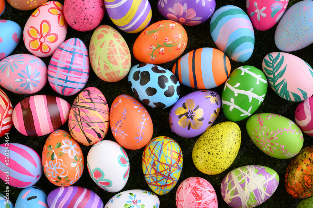 A colorful Easter eggs background A colorful Easter eggs background