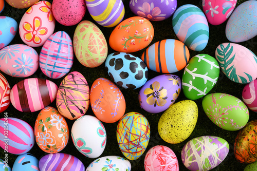 A colorful Easter eggs background