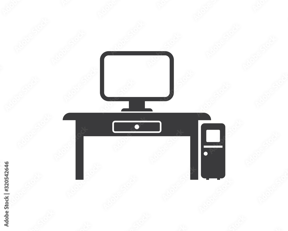 computer in table vector illustration design computer in table vector illustration design