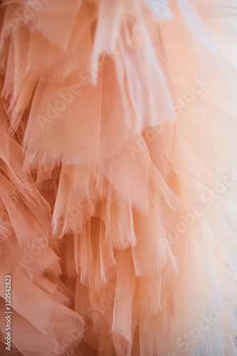 Photos background and texture, pink skirt made of chiffon or tulle fabric
