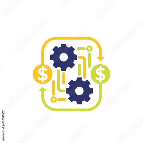 costs optimization, business efficiency icon on white
