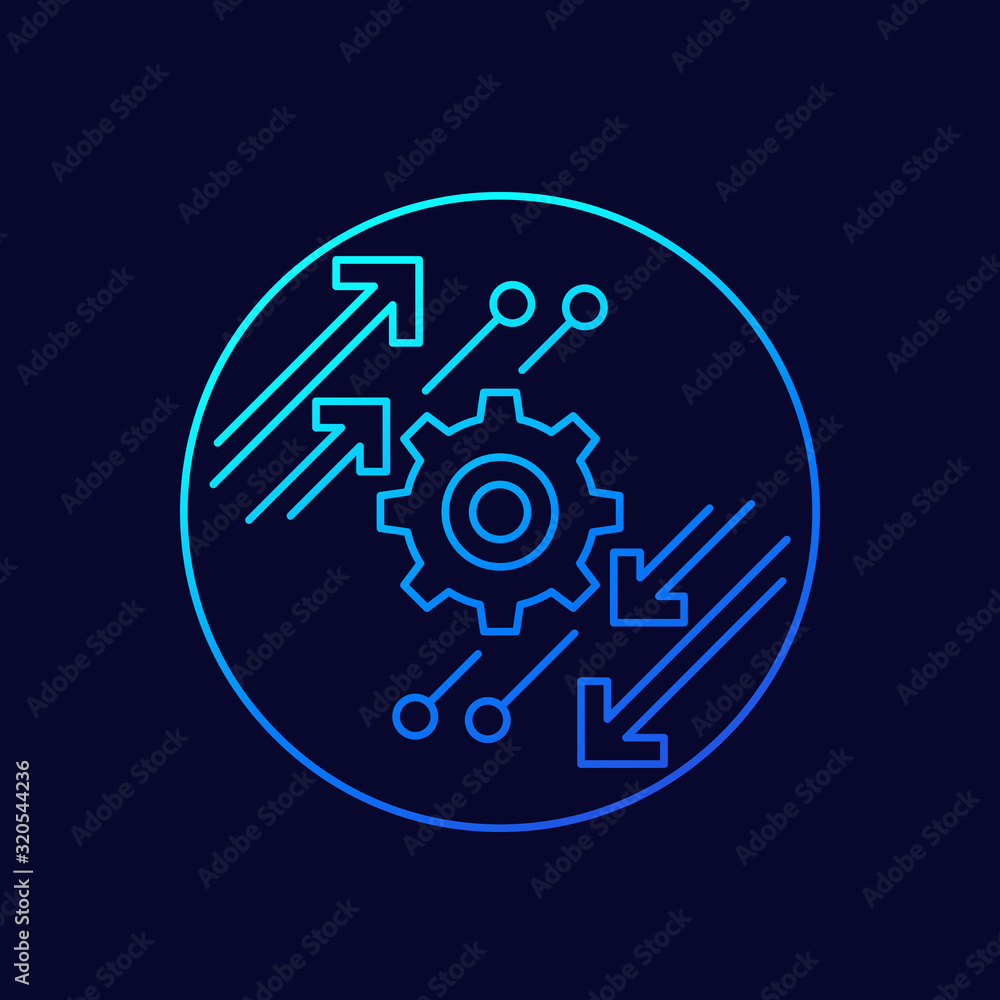 automation and optimization linear icon for web