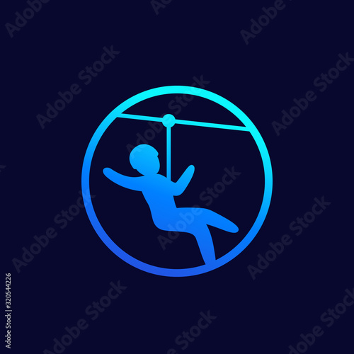 zip line, ziplining icon for web