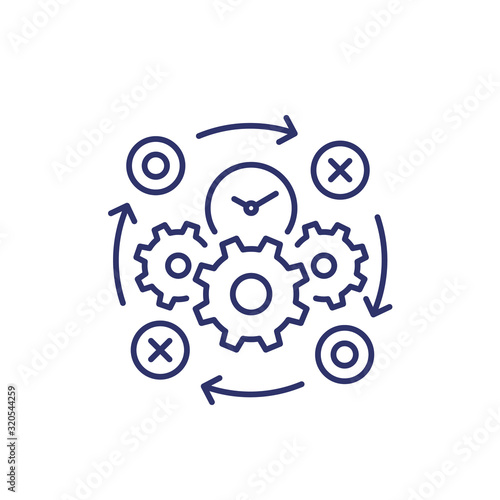 business process line icon on white