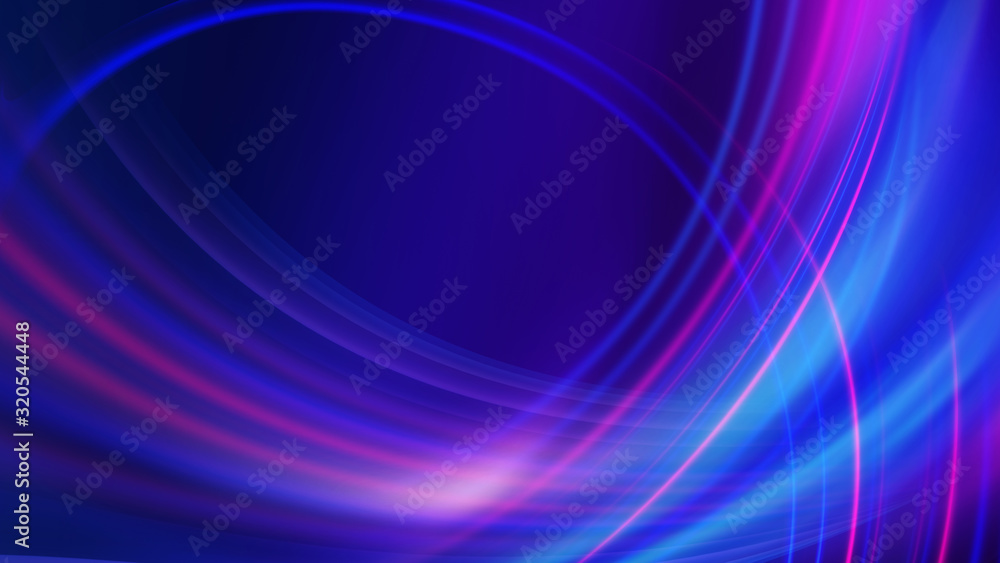 Dark blue abstract background with ultraviolet neon glow, blurry light lines, waves Dark blue abstract background with ultraviolet neon glow, blurry light lines, waves