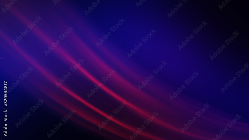 Fototapeta premium Dark blue abstract background with ultraviolet neon glow, blurry light lines, waves
