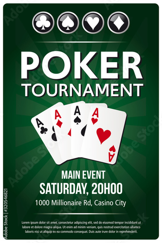 Casino Poker Tournament green background poster