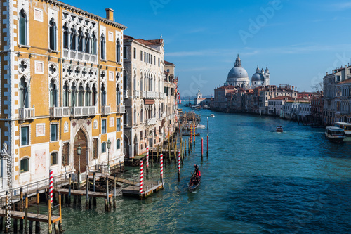 Accademia Bridge, Grand Canal and Salute Church. Venice. Italy © Nicola Simeoni