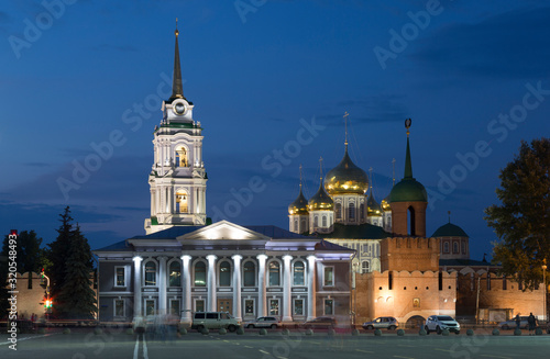 Ancient kremlin in Tula at night, Russia