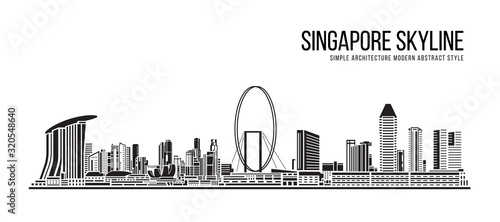Cityscape Building Simple architecture modern abstract style art Vector Illustration design - Singapore city