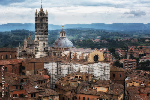 View of Siena Cathedral (Duomo di Siena) in Siena, Italy