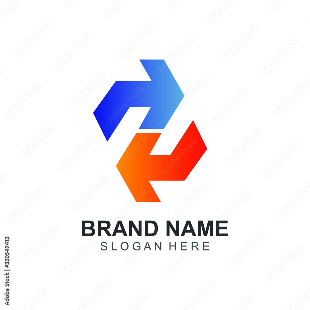 Letter h with arrows logo design Letter h with arrows logo design