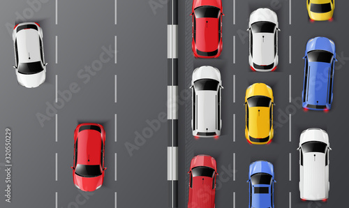 Traffic Top View Composition