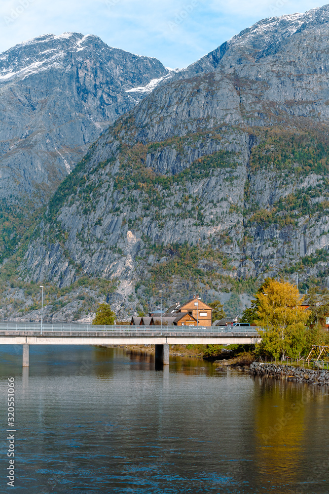 Norway landscape near Eidfjord village at autumn Norway landscape near Eidfjord village at autumn