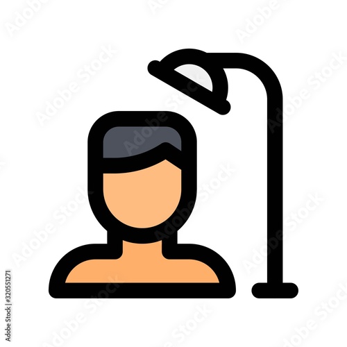 corona virus related boy with shower vector with editable stroke,