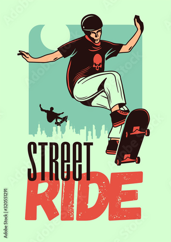 Street Ride Color Poster