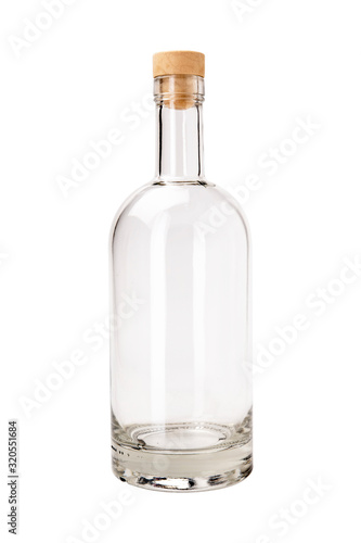 Empty bottle with a lid on a white background