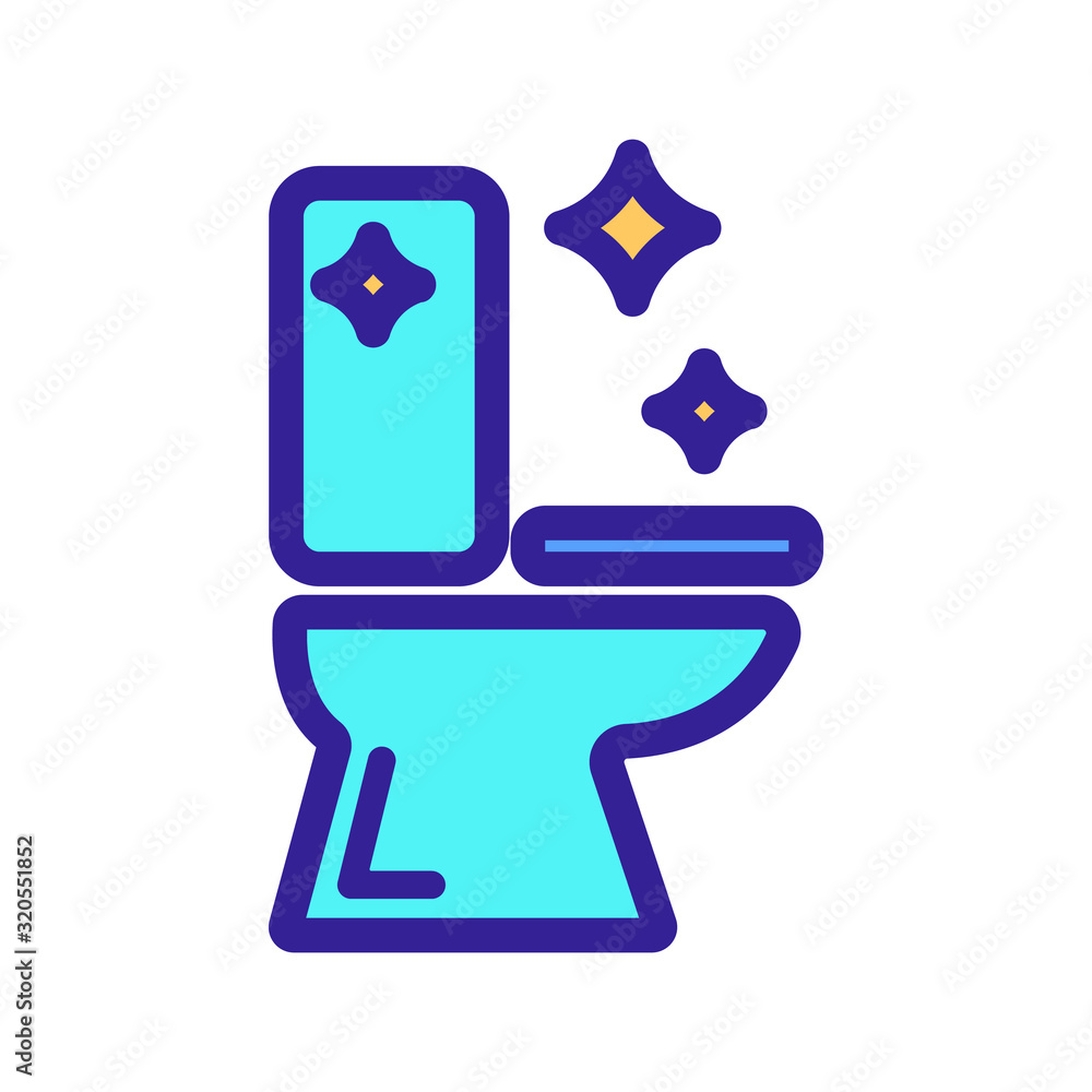 Clean toilet vector icon. A thin line sign. Isolated contour symbol illustration Clean toilet vector icon. A thin line sign. Isolated contour symbol illustration