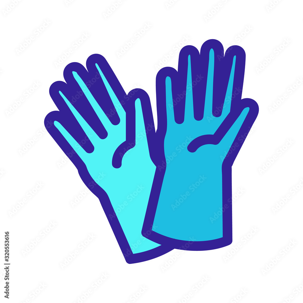 rubber gloves icon vector. A thin line sign. Isolated contour symbol illustration rubber gloves icon vector. A thin line sign. Isolated contour symbol illustration