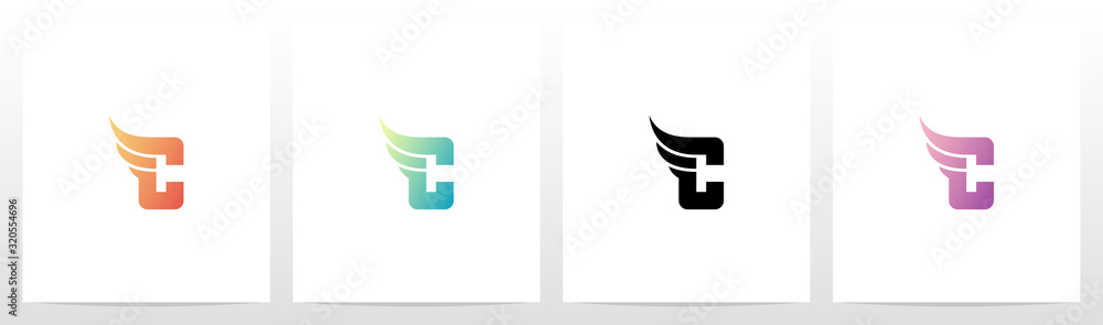 Small Wing On Letter Logo Design C Small Wing On Letter Logo Design C