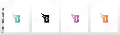 Small Wing On Letter Logo Design B