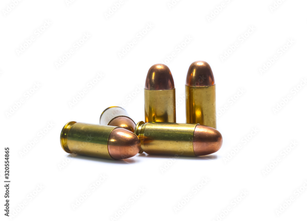 cartridges of .45 ACP pistols ammo isolated cartridges of .45 ACP pistols ammo isolated