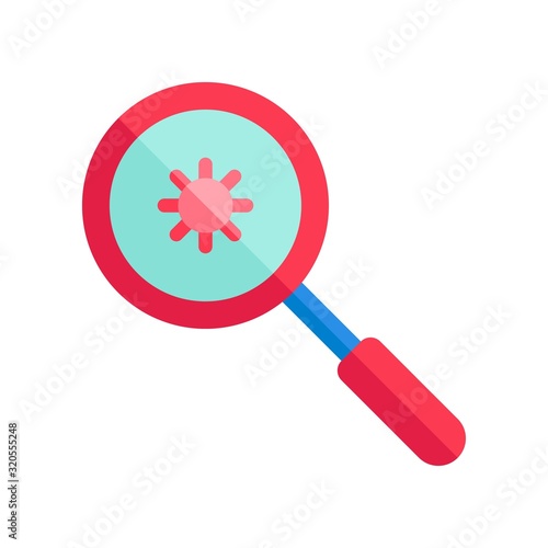 corona virus related lope or magnifying glass vector in flat style,