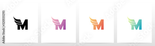 Small Wing On Letter Logo Design M photo