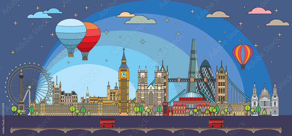 London colorful line art 8 London colorful line art 8