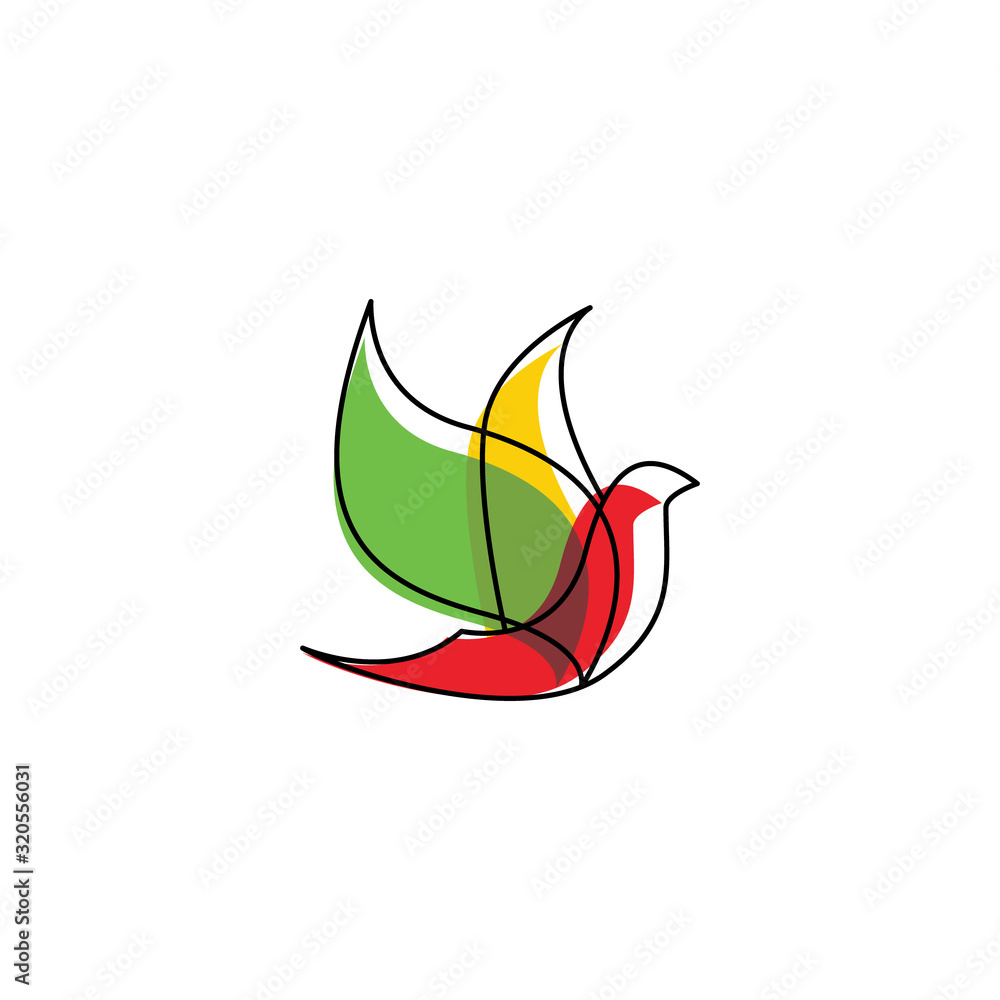 Bird Modern Logo Template. Vector Illustrator.