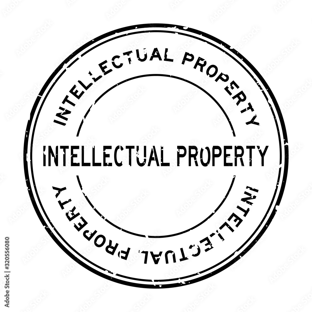 Grunge black intellectual property word round rubber seal stamp on white background Grunge black intellectual property word round rubber seal stamp on white background