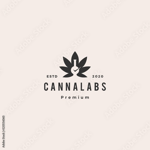 cannabis lab test check certified certificate logo icon illustration hipster vintage retro