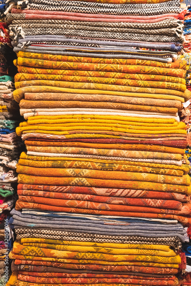 custom made wallpaper toronto digitalClose Up of Pile of Colorful Carpets in a Market in Morocco.