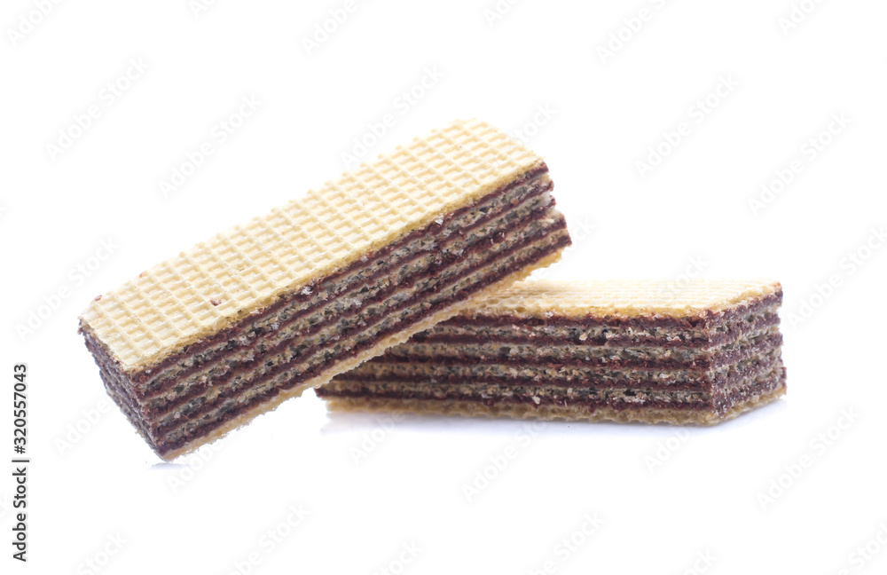 wafer chocolate dessert on white background wafer chocolate dessert on white background