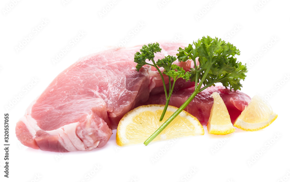 Fresh raw beef steak isolated on white background Fresh raw beef steak isolated on white background