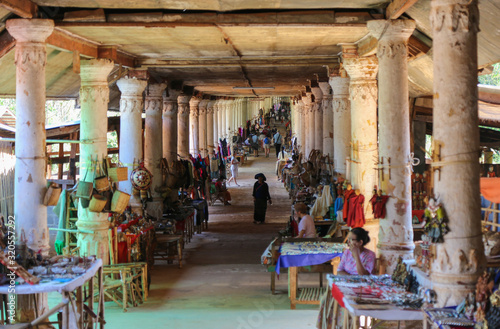 Ancient souvenir market on Inle Lake  Myanmar