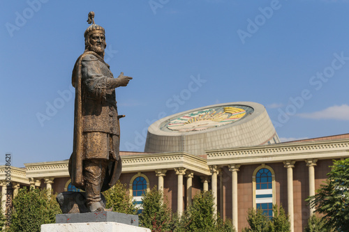 Statue of Ismail Somoni in Dushanbe, Tajikistan photo