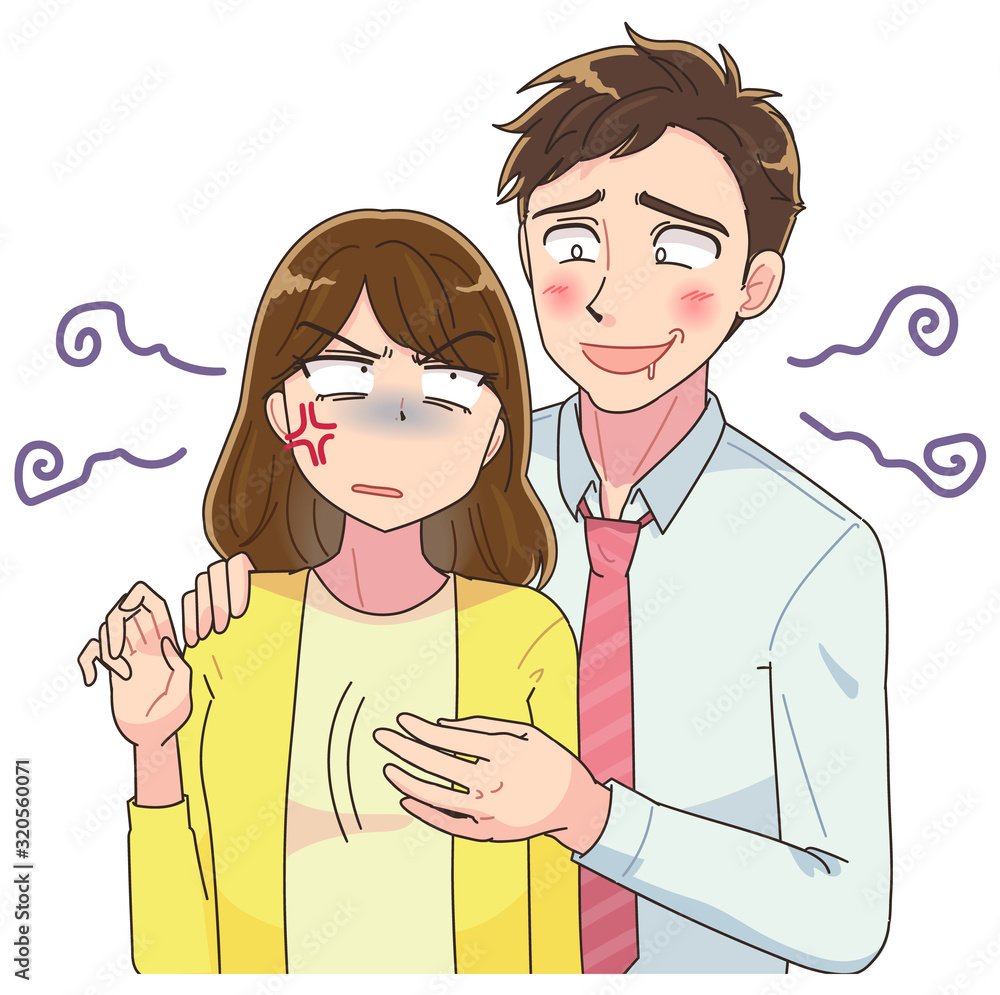 痴漢 セクハラ マンガ イラスト Stock Vector Adobe Stock 痴漢 セクハラ マンガ イラスト Stock Vector Adobe Stock