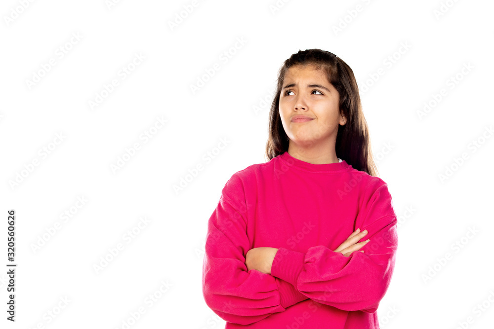 Preteen girl with pink jersey Preteen girl with pink jersey