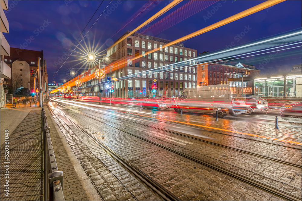 Obraz premium Streets and Architecture in the city of Wroclaw, the historic capital of Lower Silesia.