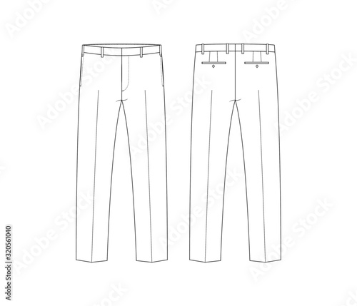 Men's Trousers - Regular Fit - Flat front