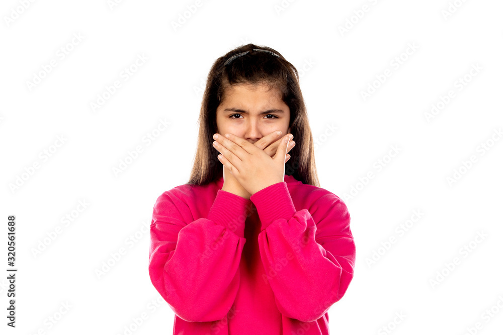 Preteen girl with pink jersey