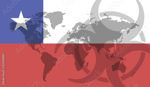 Chile flag global disease outbreak concept
