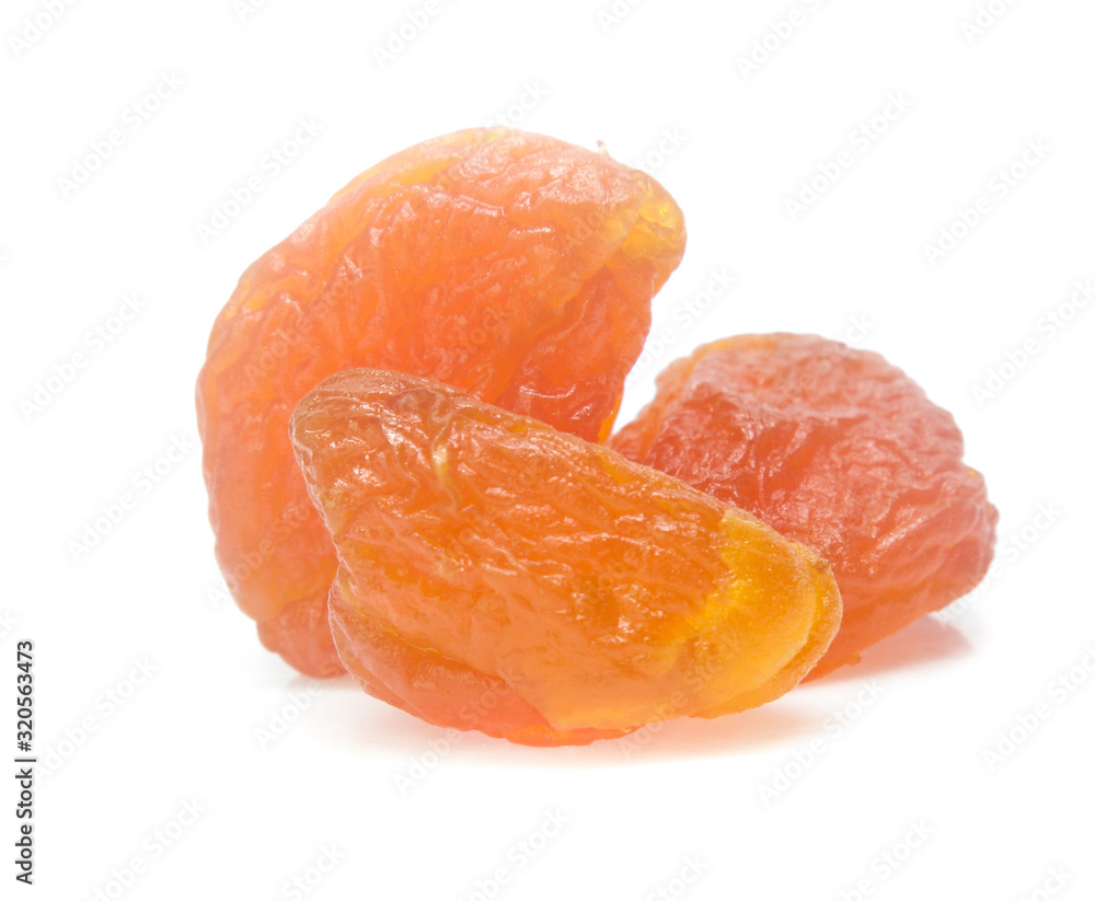 Dry apricot isolated on the white background Dry apricot isolated on the white background