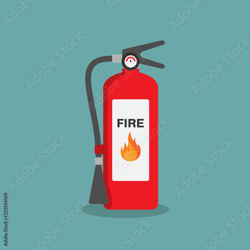 Fire extinguisher flat design vector illustration